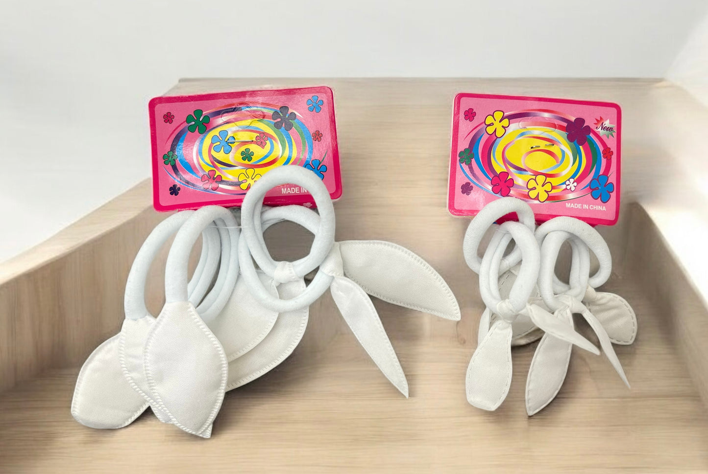 4PCs White Bow Knot Hair Tie