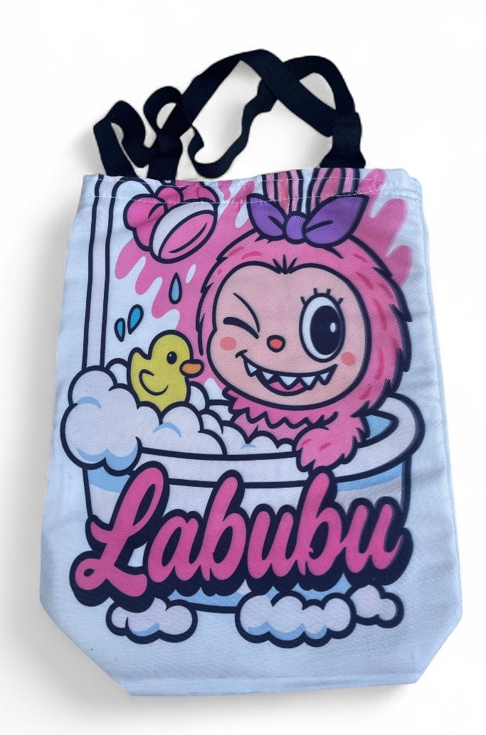 Cartoon Print Tote bag with Zip Closure