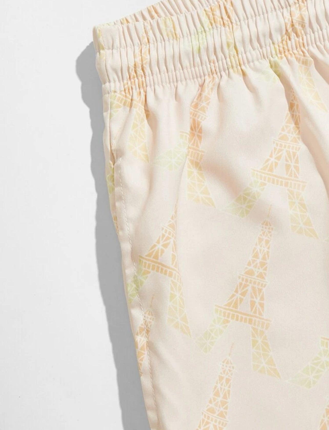 SHEIN Manfinity Men Eiffel Tower Print Drawstring Waist Shorts - XL