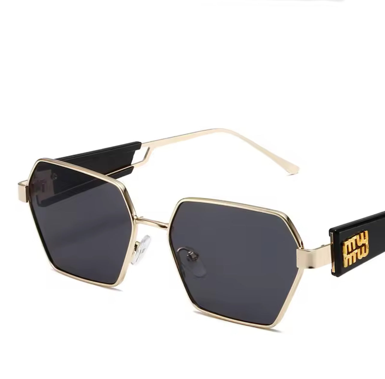 Shein 1PC Women's Black Geometric Fashion Glasses,Y2K Style, Fashionable Polygon Women Fashion Glasses, European And American Style