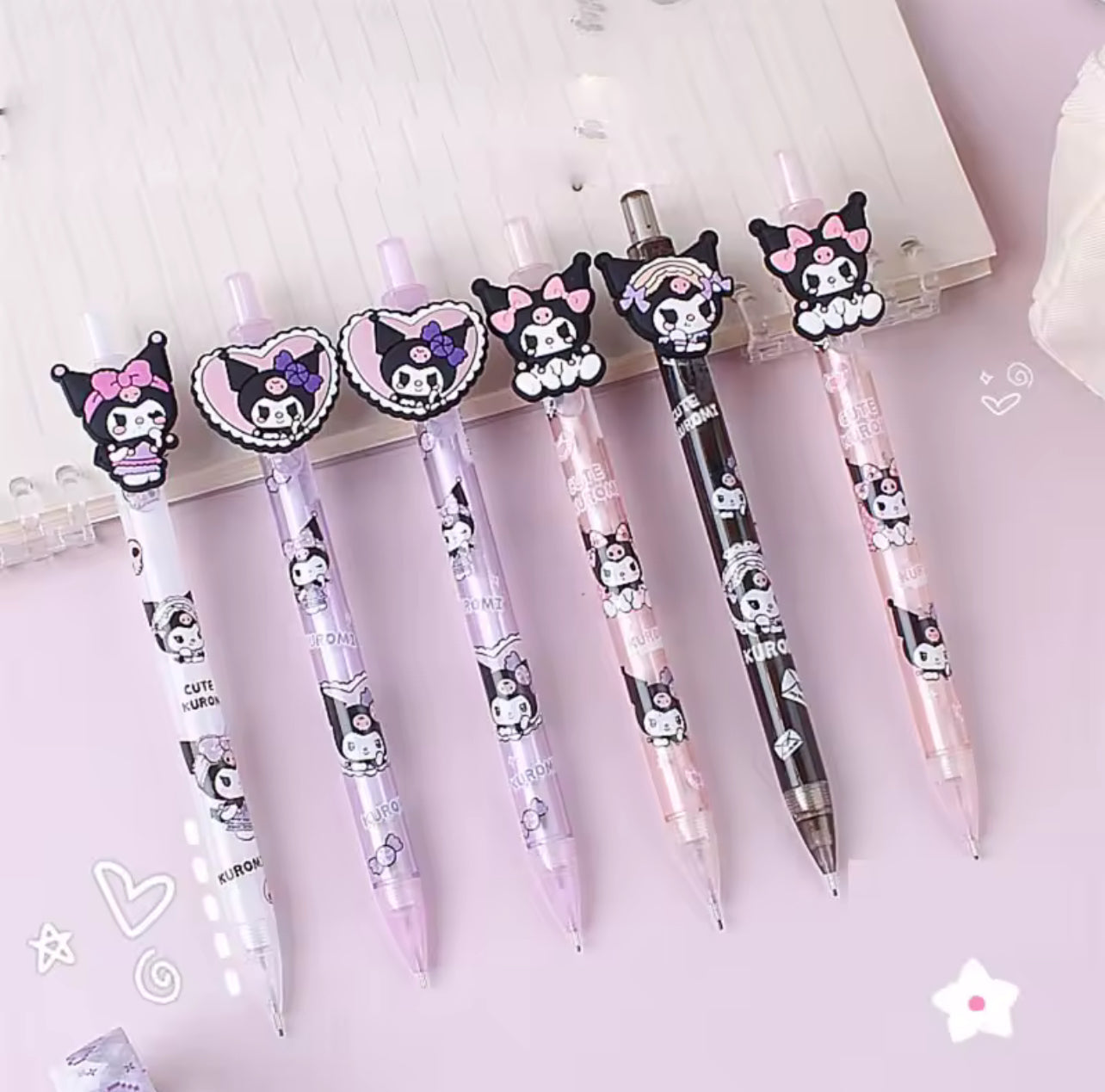 Sanrio Kuromi Mechanical Pencil Kawaii 0.7MM Drawing Writing Automatic Pen School Supplies