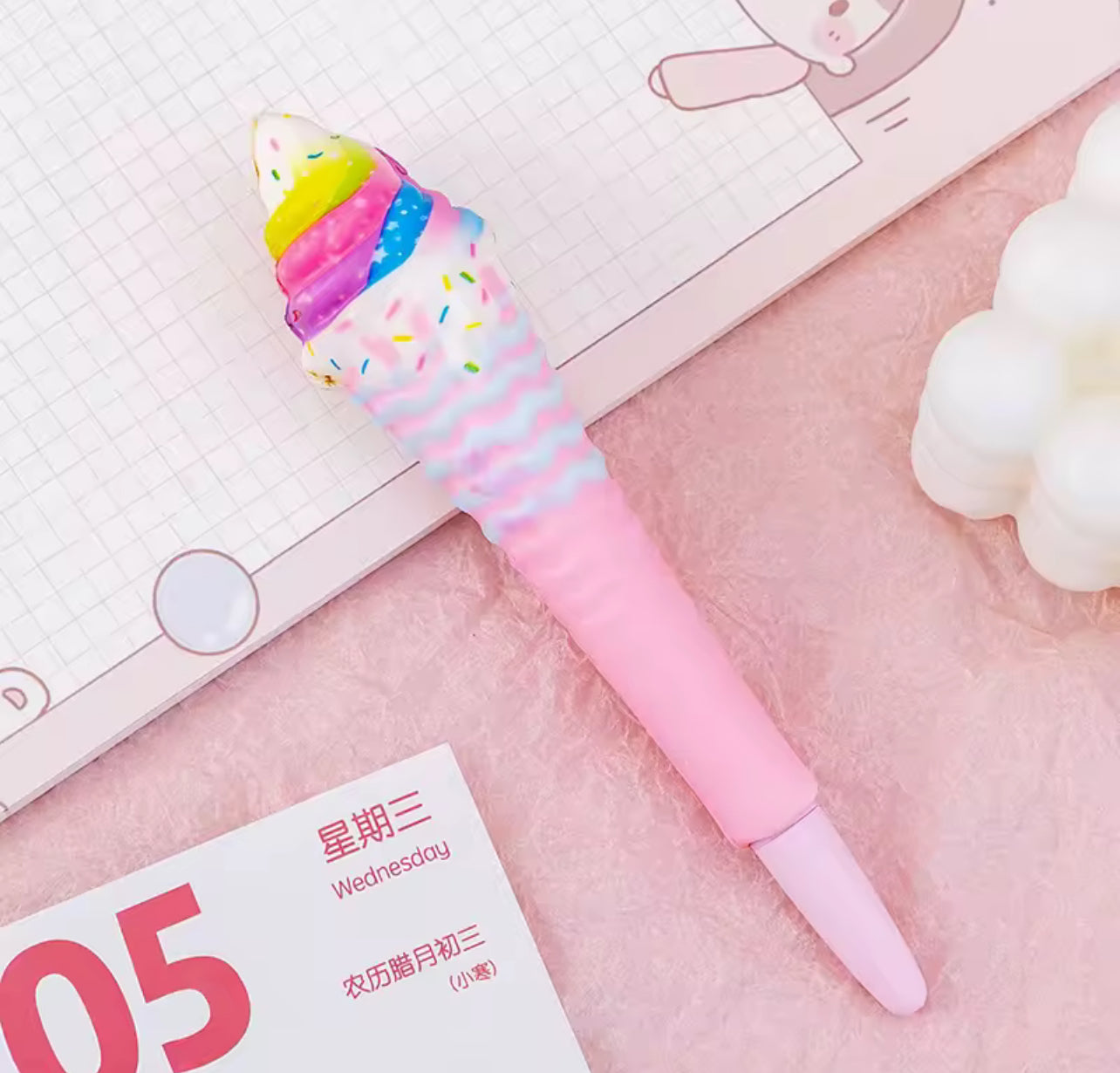 1Pcs Cute Soft Gel Pen Kawaii Decompression Pen Stationery Office School Supply Lovely Cartoon Pen Sponge Slow Rebound Gel Pen