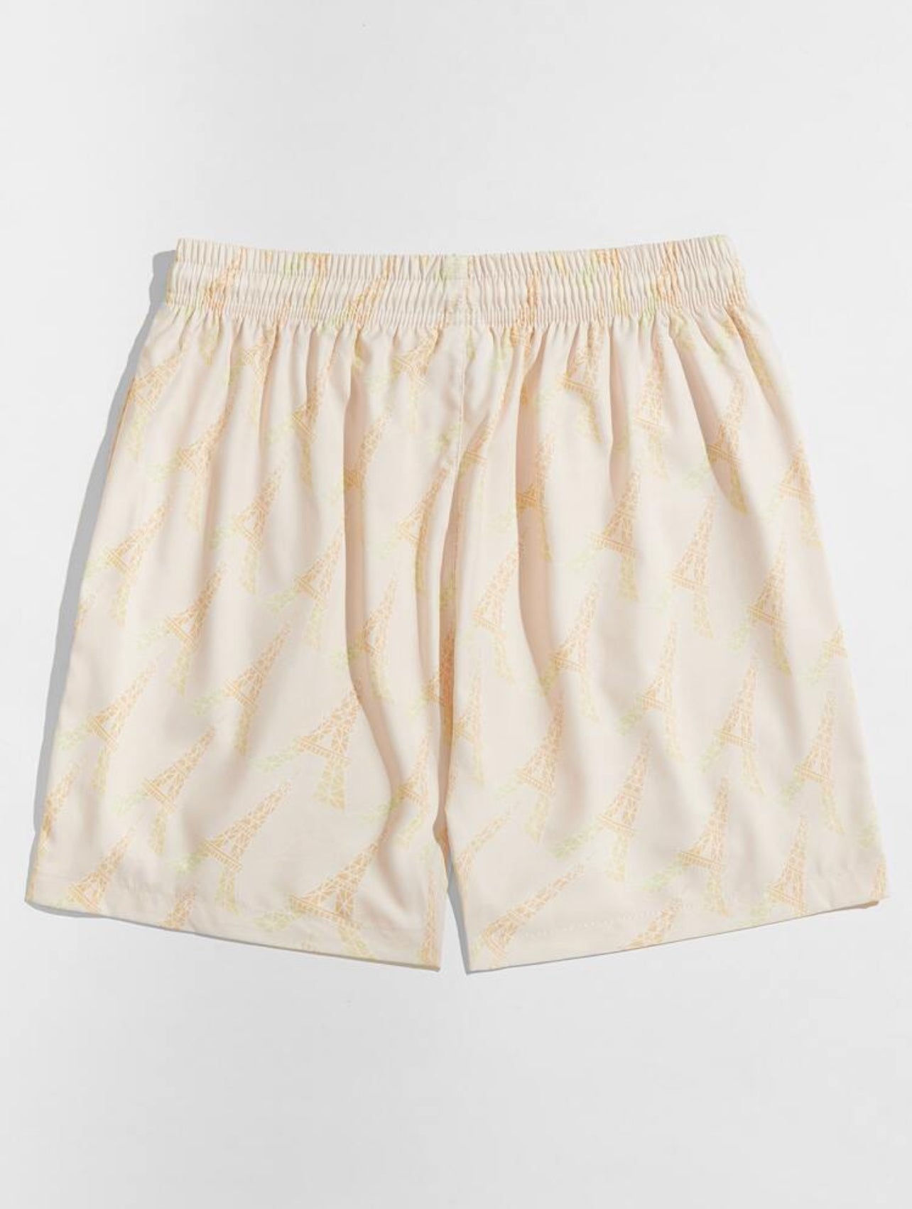 SHEIN Manfinity Men Eiffel Tower Print Drawstring Waist Shorts - XL