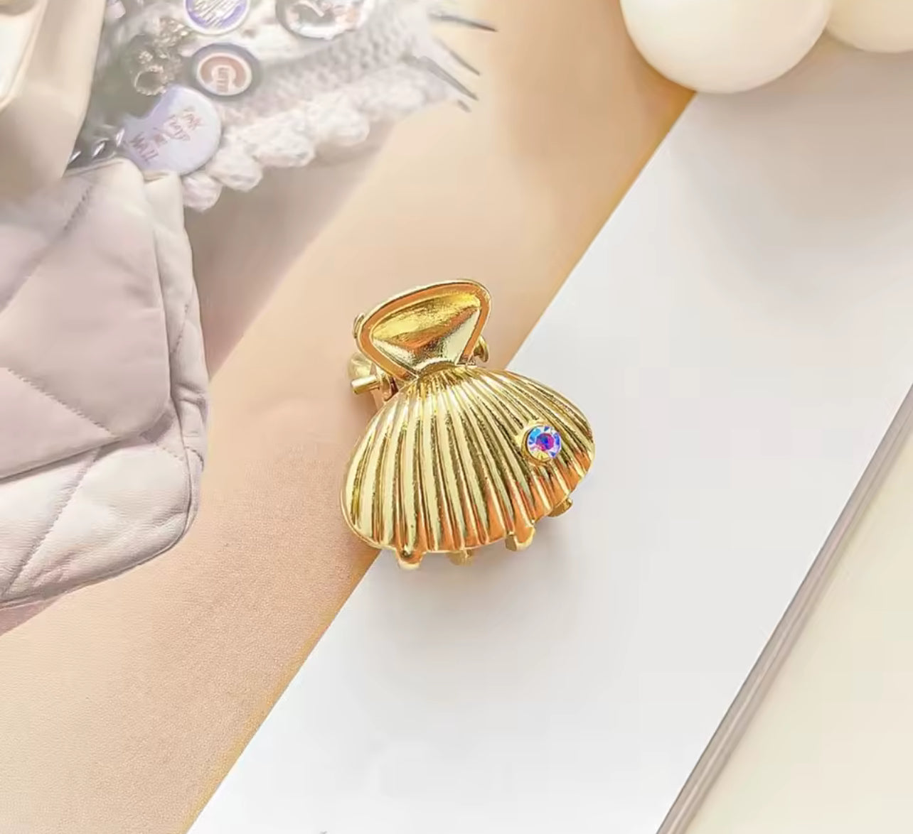 2Pcs Creative Mini trending Starfish Shell Hair Claw New Fashion Gold Metal Shark Clip for Women Hair Accessories