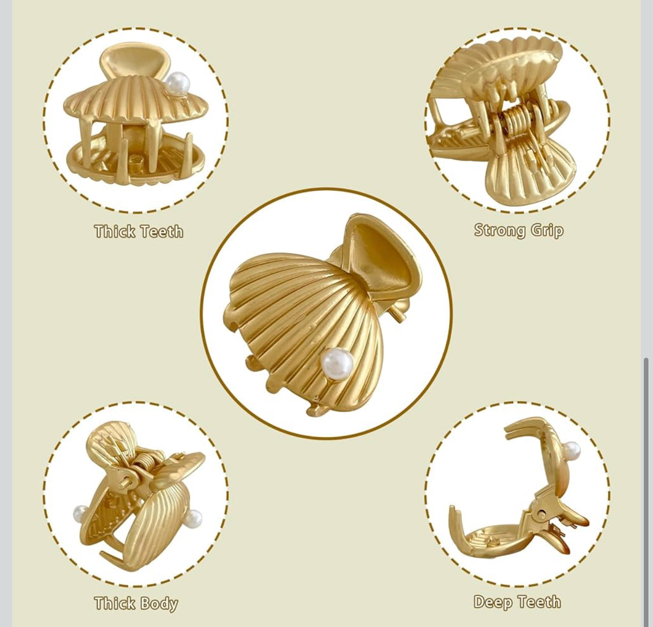 2Pcs Creative Mini trending Starfish Shell Hair Claw New Fashion Gold Metal Shark Clip for Women Hair Accessories