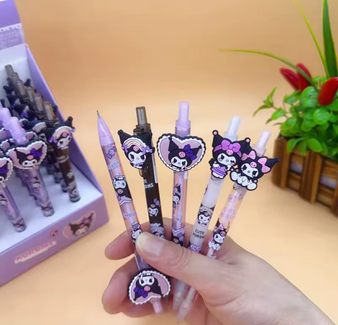 Sanrio Kuromi Mechanical Pencil Kawaii 0.7MM Drawing Writing Automatic Pen School Supplies