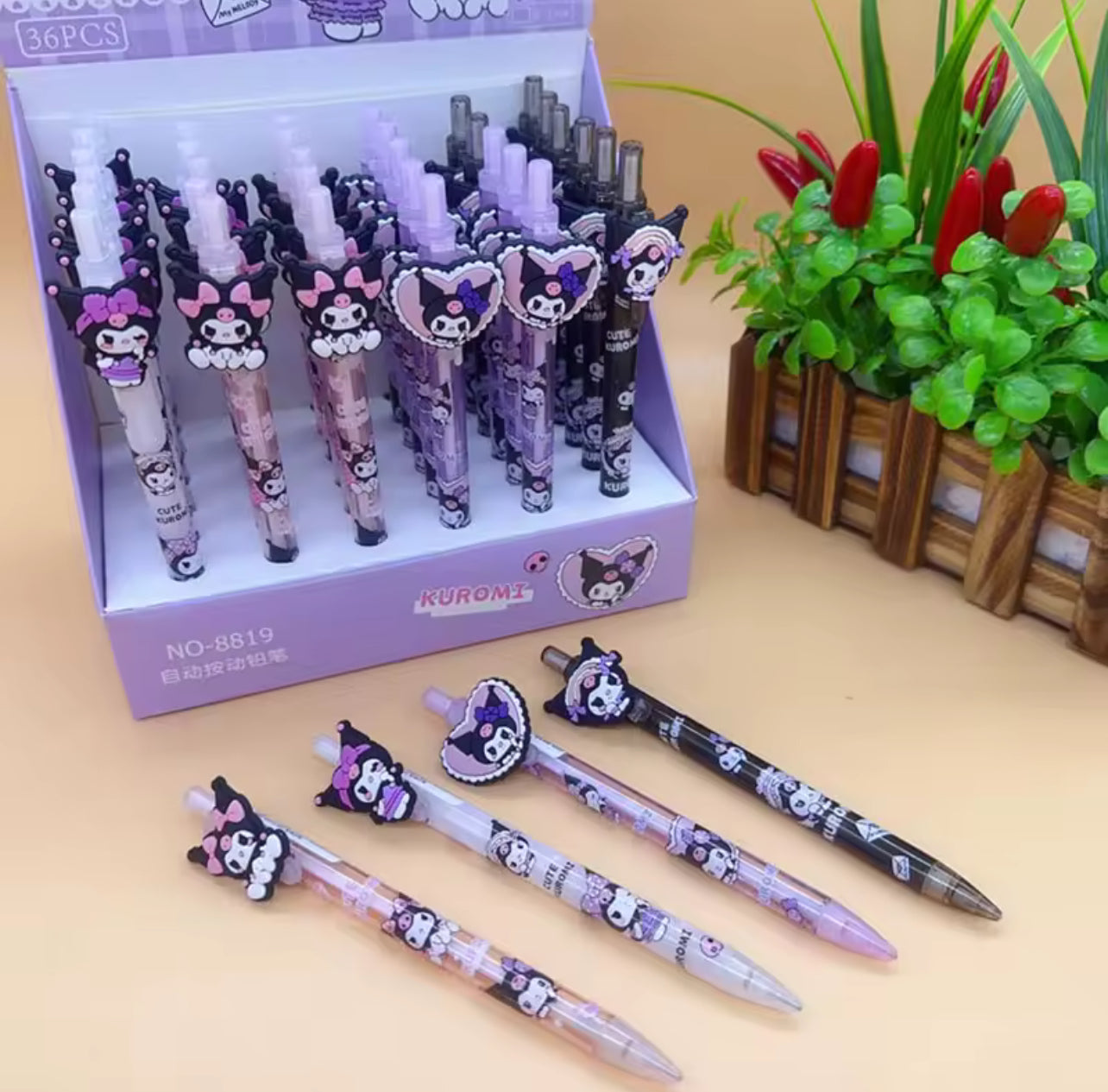 Sanrio Kuromi Mechanical Pencil Kawaii 0.7MM Drawing Writing Automatic Pen School Supplies
