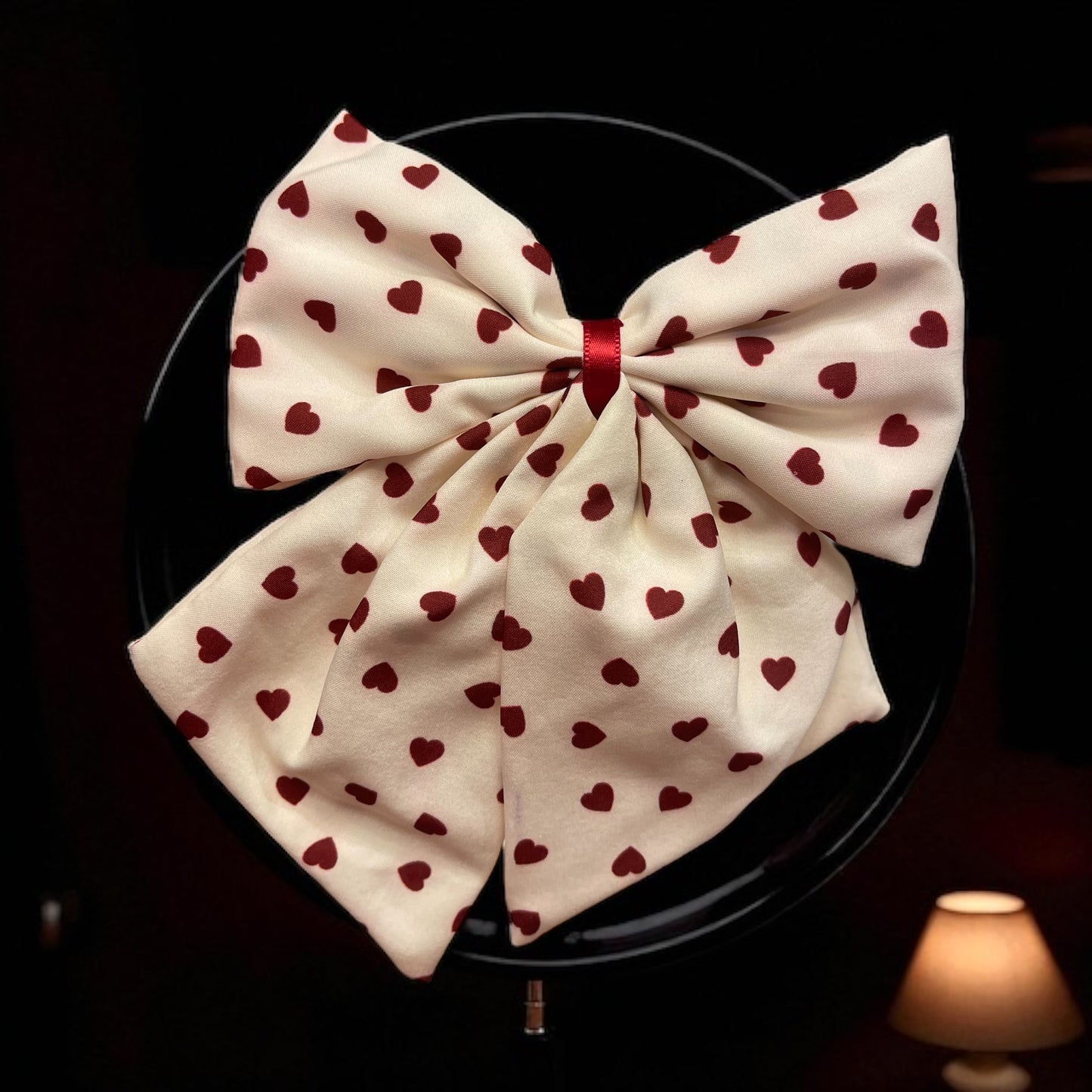 Red & White Big Bow Hair Clip