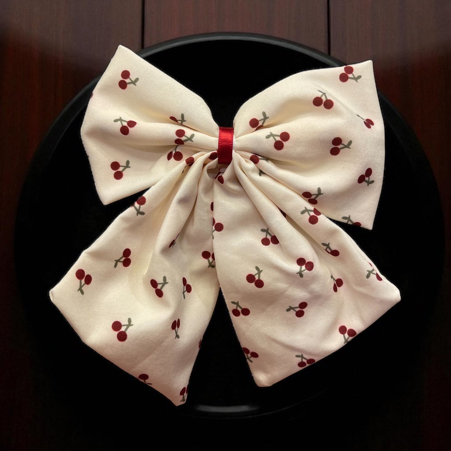 Red & White Big Bow Hair Clip