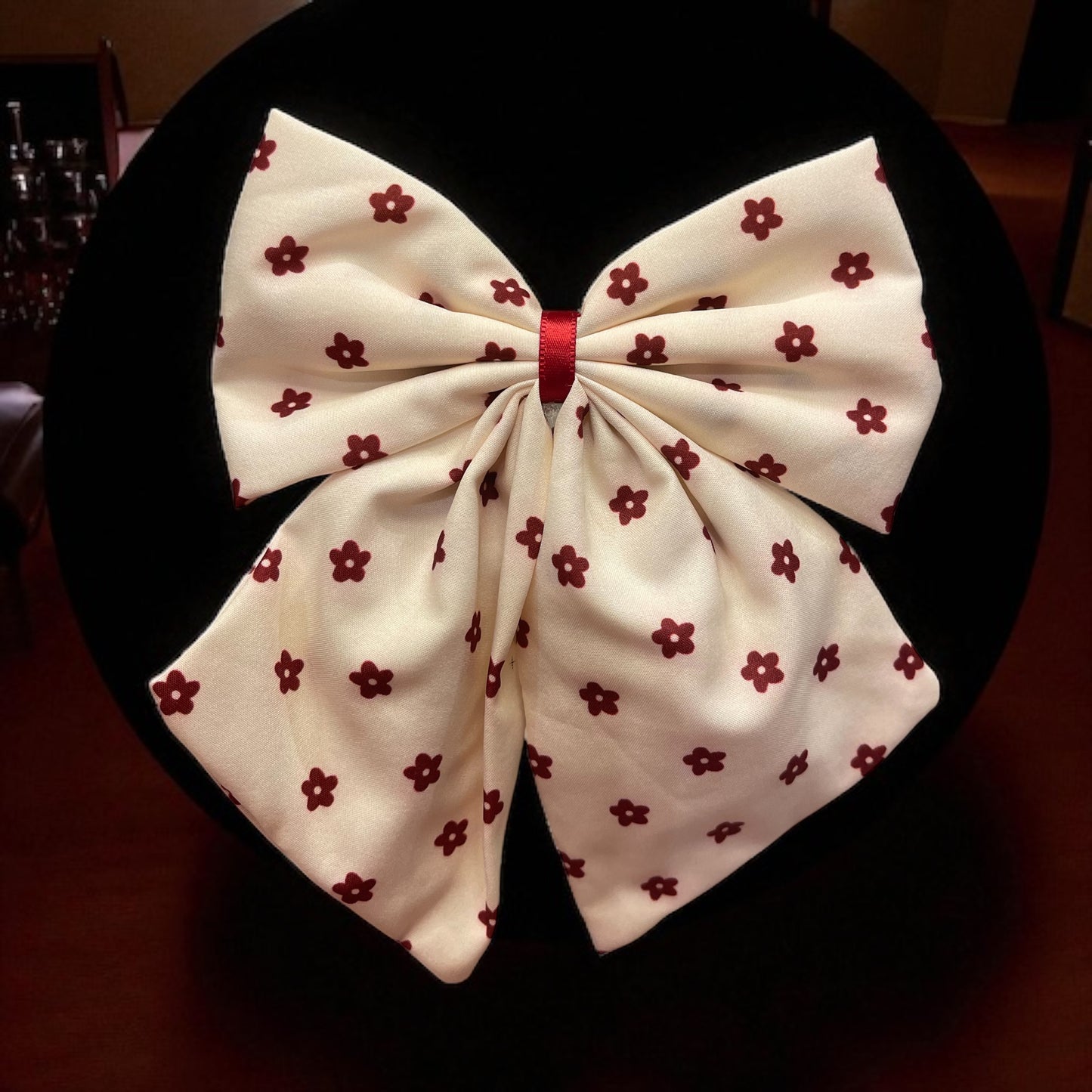 Red & White Big Bow Hair Clip