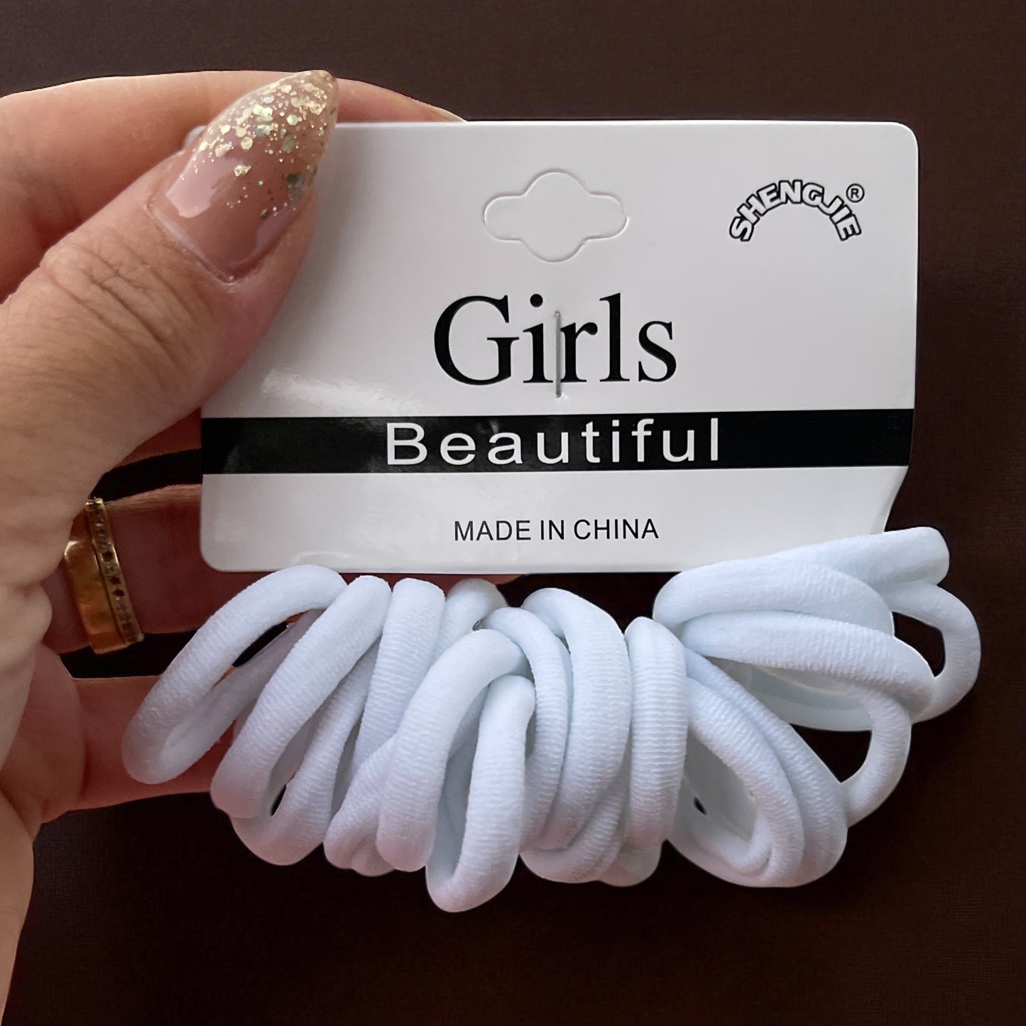 20PCs White Back to School Small Elastic Hair Ties