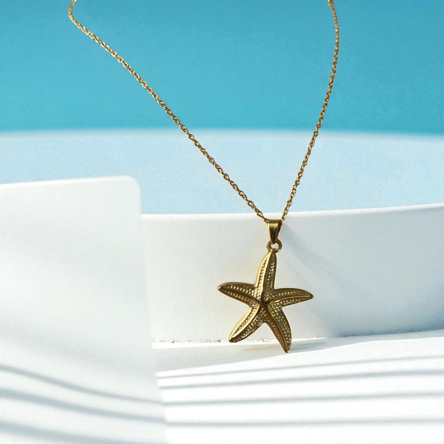 Beach Wind Shell Starfish Stainless Steel Necklace Female Fashion Simple Personalized Necklace Jewelry