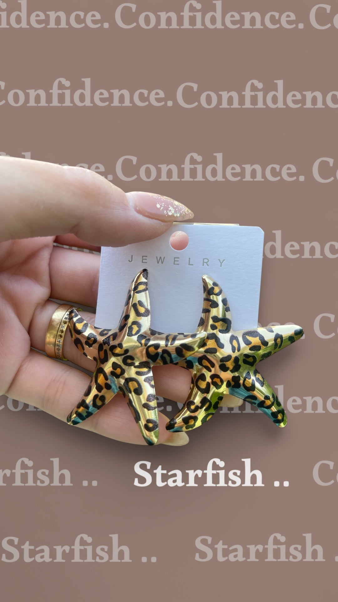 Leopard Print Trending Starfish Earrings