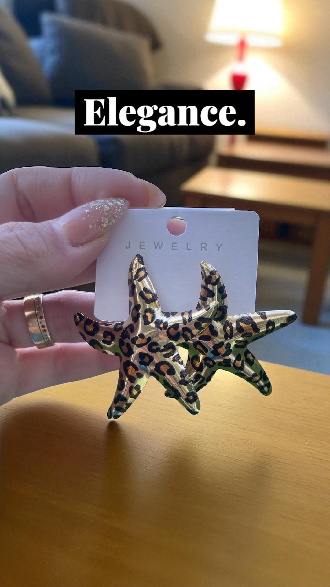 Leopard Print Trending Starfish Earrings