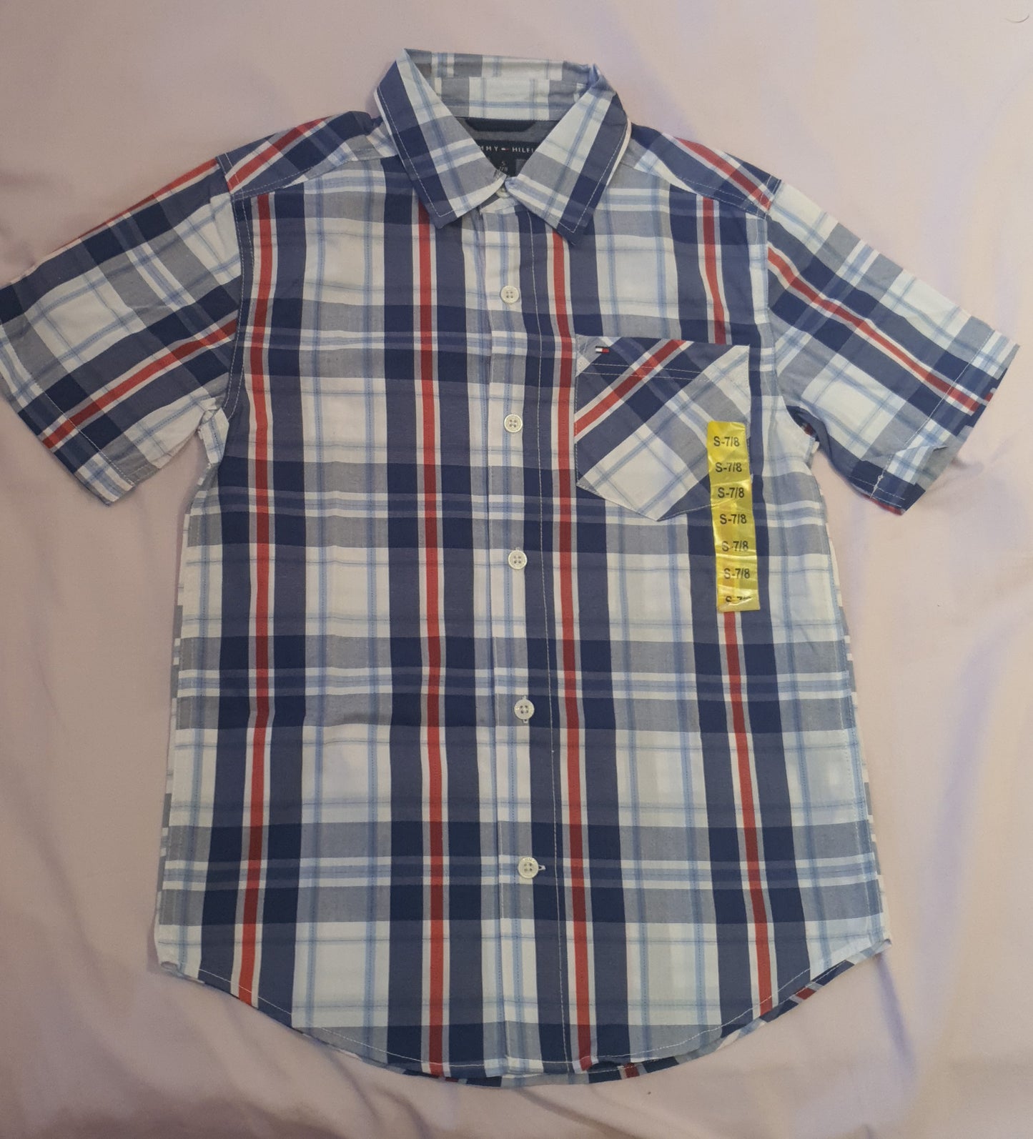 Original Tommy Hilfiger plaid woven Summer shirt for boys