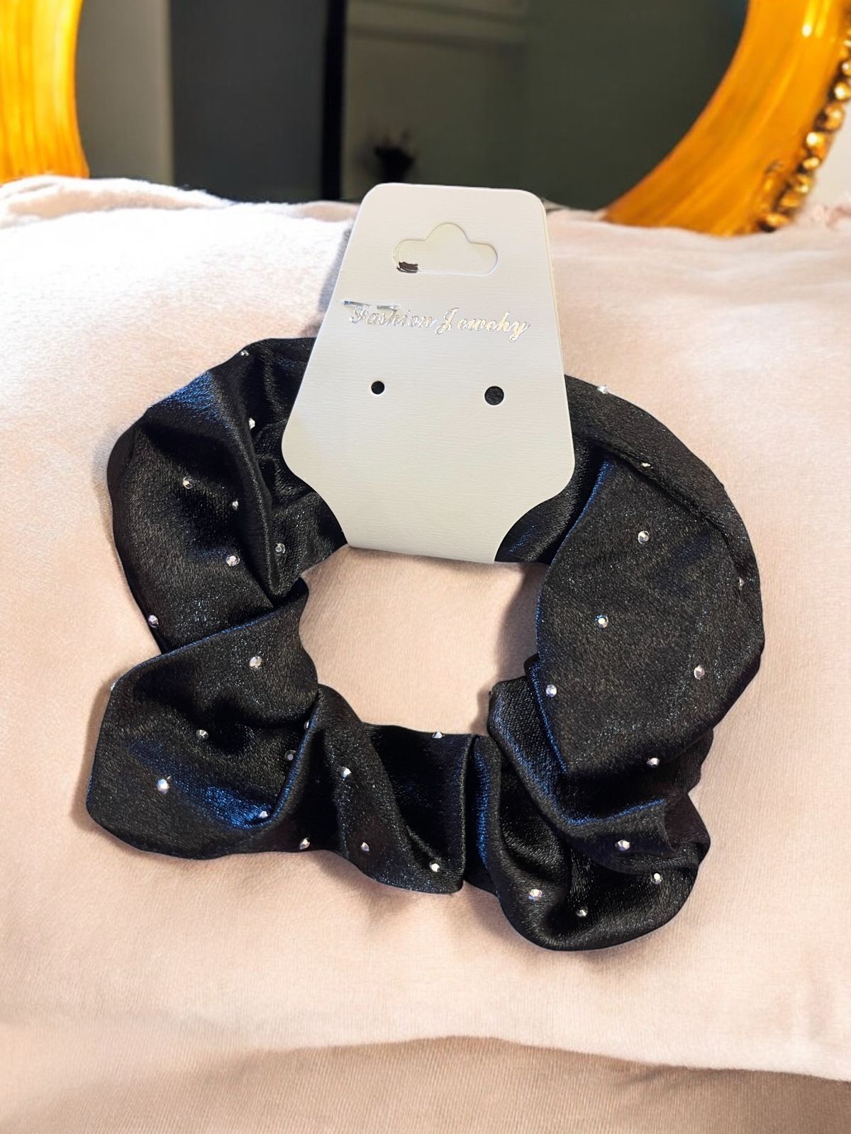 Metallic hair scrunchies for woman Advertise