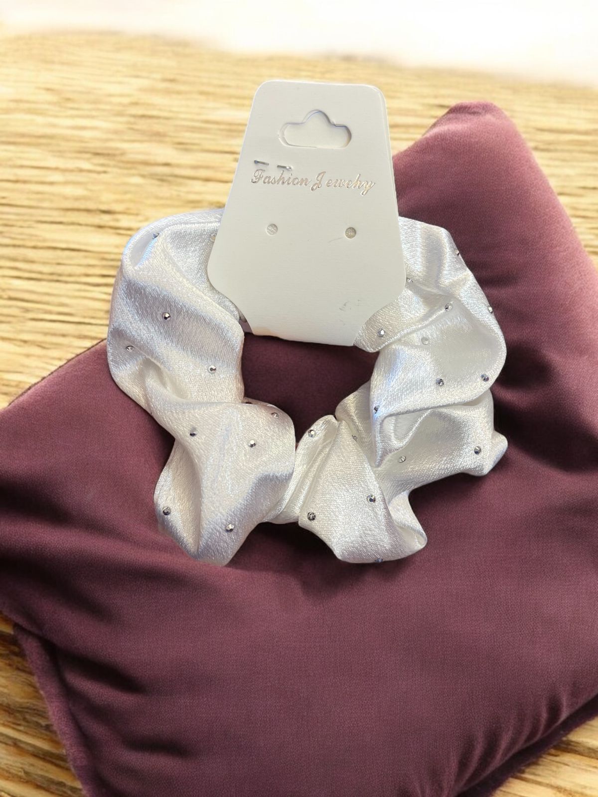 Metallic hair scrunchies for woman Advertise