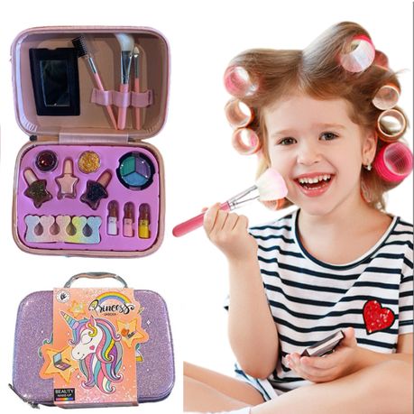 Kids Washable Makeup Set With Unicorn Design Bag