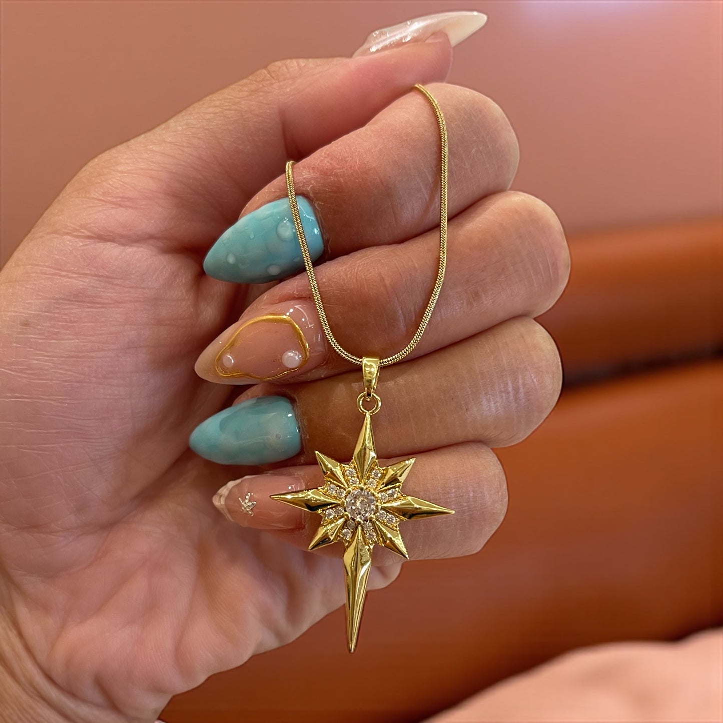 Simple Shiny Zircon Star Pendant Necklace for Women Hip Hop Cool Collar Accessories Stainless Steel Chain Jewelry Gifts