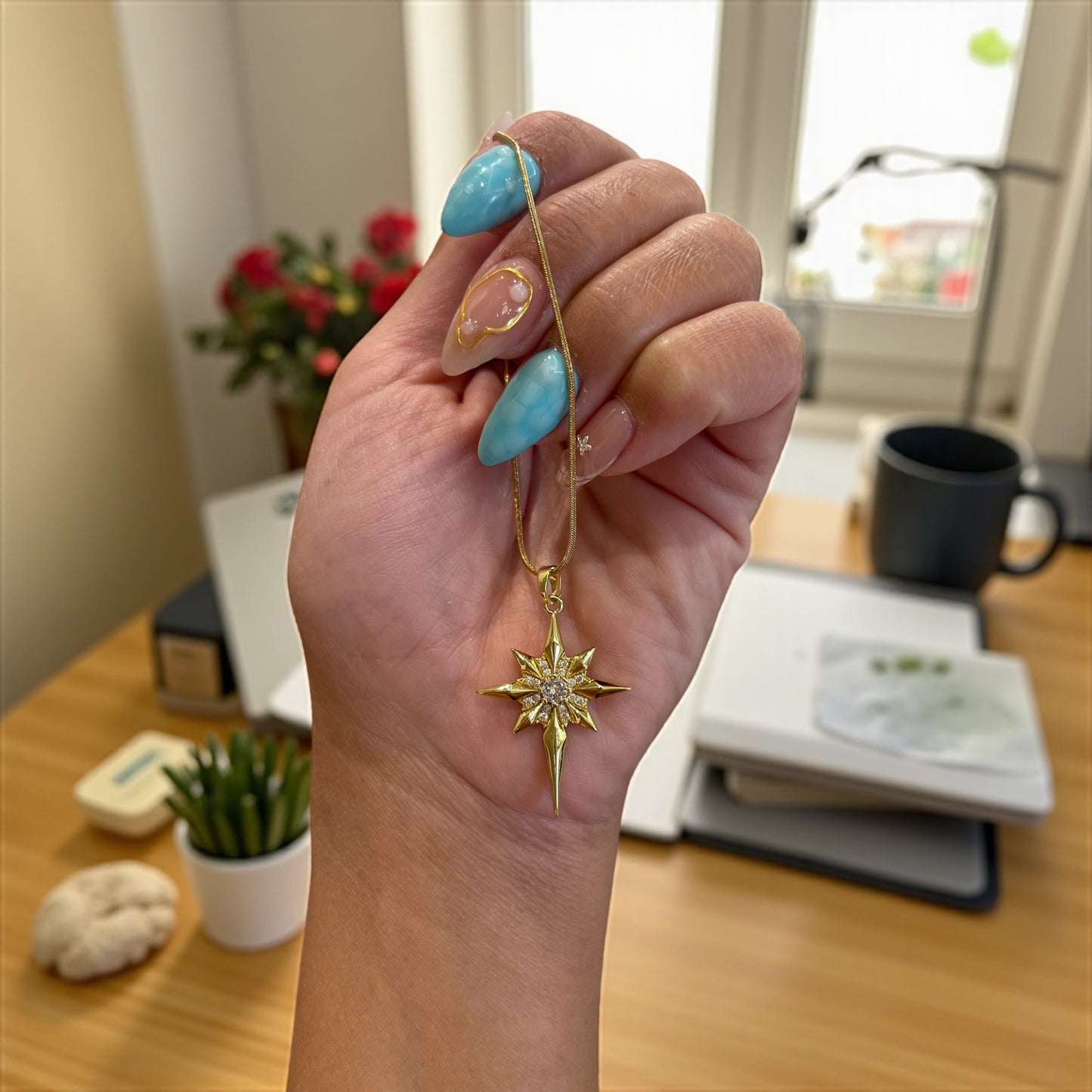 Simple Shiny Zircon Star Pendant Necklace for Women Hip Hop Cool Collar Accessories Stainless Steel Chain Jewelry Gifts