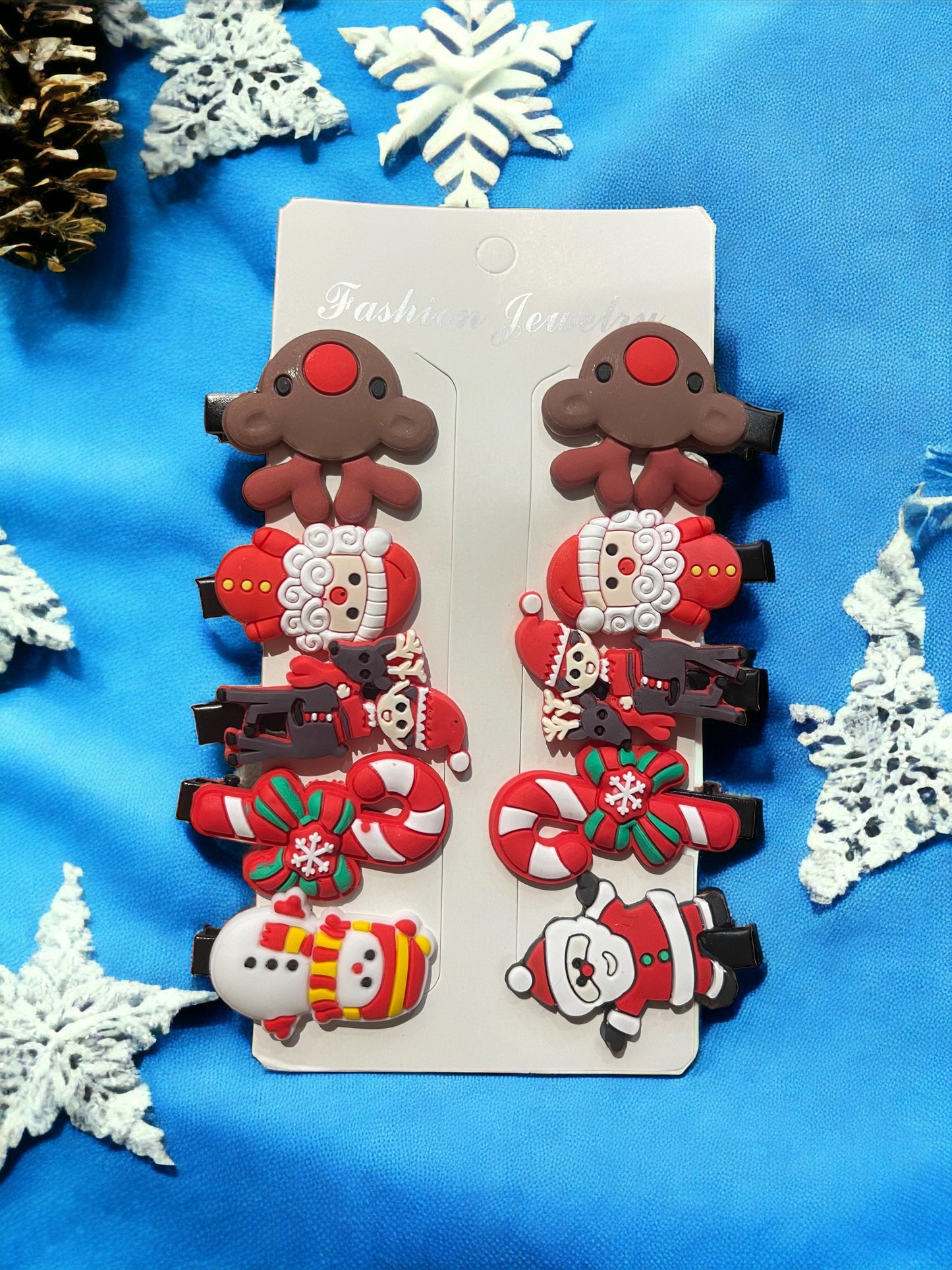 10Pcs/set Christmas Headdress Santa Antler Hair Clip For Girls Hairpins Clips Children's Barette Hair Ornaments Hair Accessories