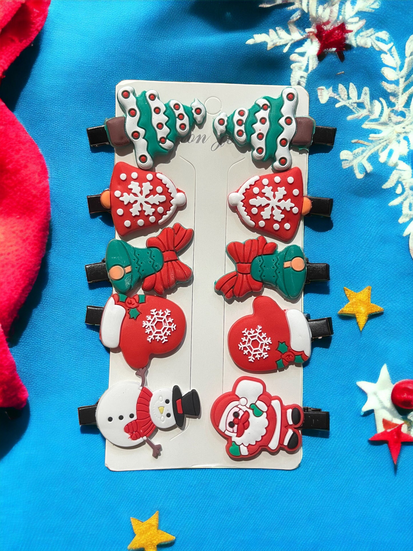 10Pcs/set Christmas Headdress Santa Antler Hair Clip For Girls Hairpins Clips Children's Barette Hair Ornaments Hair Accessories