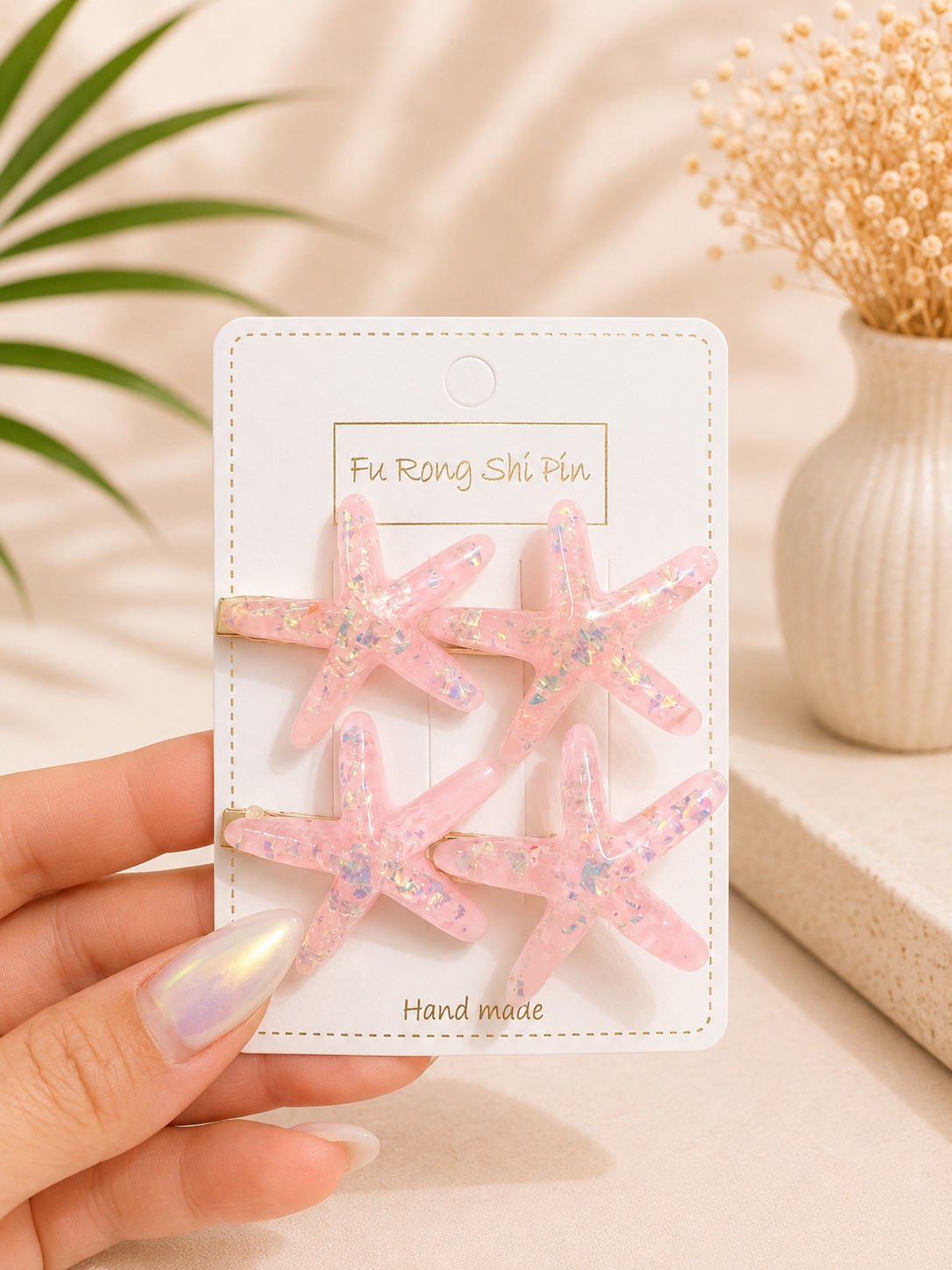 Ocean Breeze Starfish Hair Clip Set