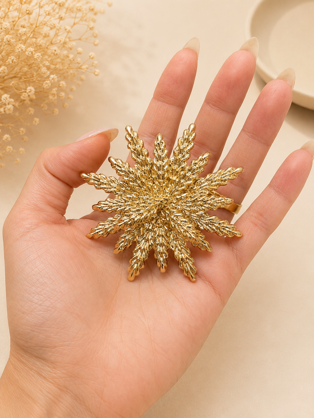 Golden Starburst Statement Brooch