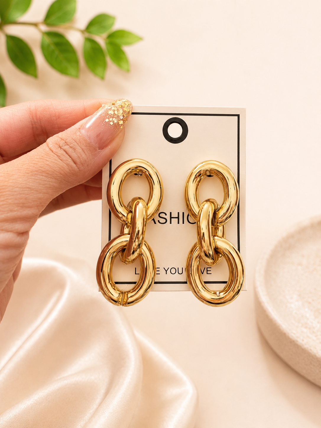 Silver Chunky Chain Link Statement Earrings
