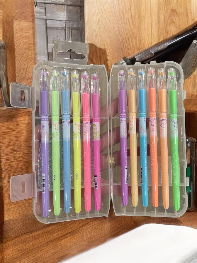 12 Pastel Candy Colors Coloring Gel Pens; Adult Coloring Books, Drawing, Bible Study, Planner, Scrapbooking, Diary; Kawaii Cute Gel Pens