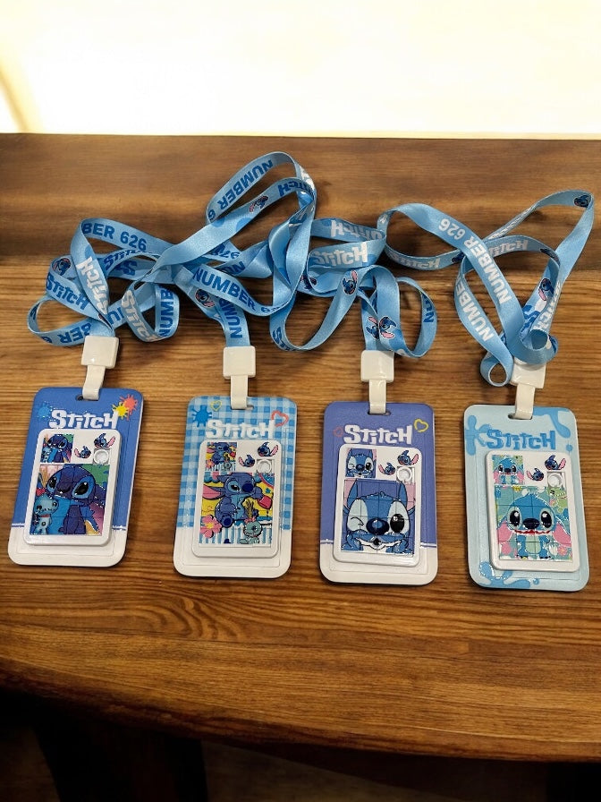 Disney Stitch Cartoon Anime Cute ID Badge Holder Lanyards Children Stress Relieving Puzzle Toys Schoolbag Decoration Children Gifts