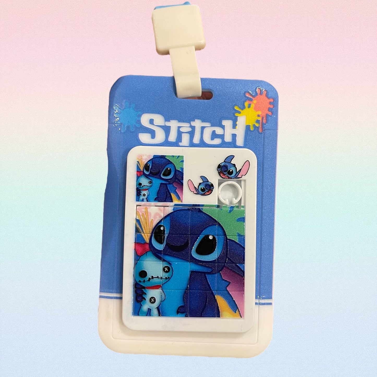 Disney Stitch Cartoon Anime Cute ID Badge Holder Lanyards Children Stress Relieving Puzzle Toys Schoolbag Decoration Children Gifts