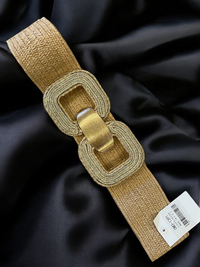 1pc Women Symmetrical Buckle Boho Woven Belt For Dress Decoration