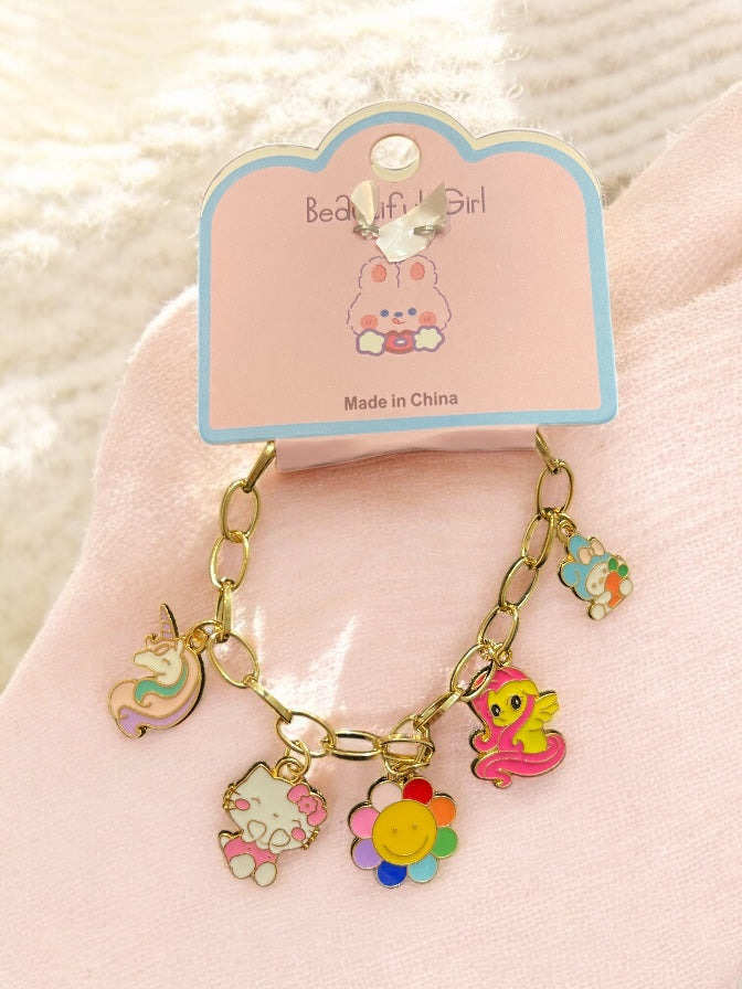 1pc Children & Teenagers' Cute Cartoon Shaped Alloy Pendant Bracelet