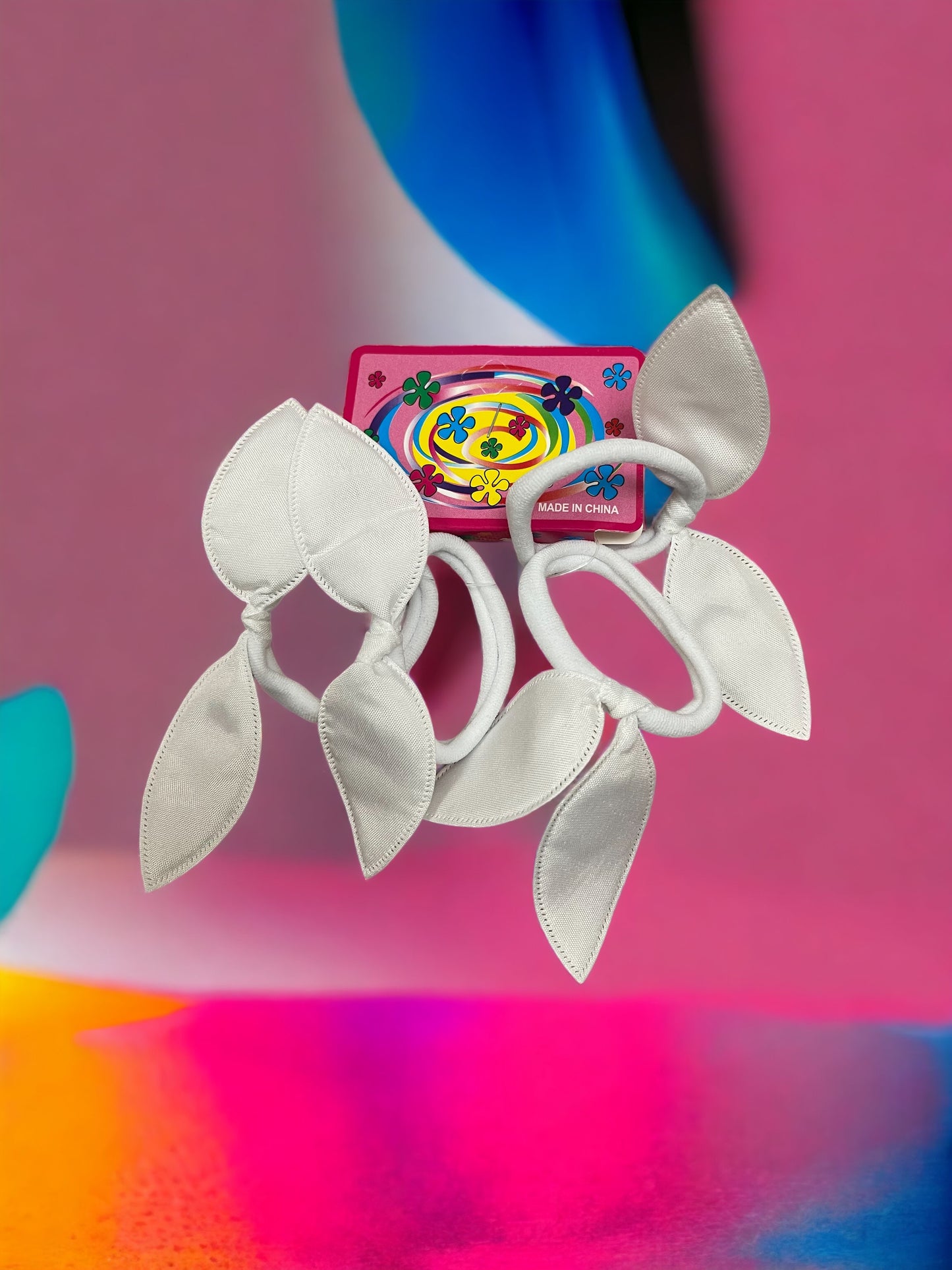 4PCs White Bow Knot Hair Tie