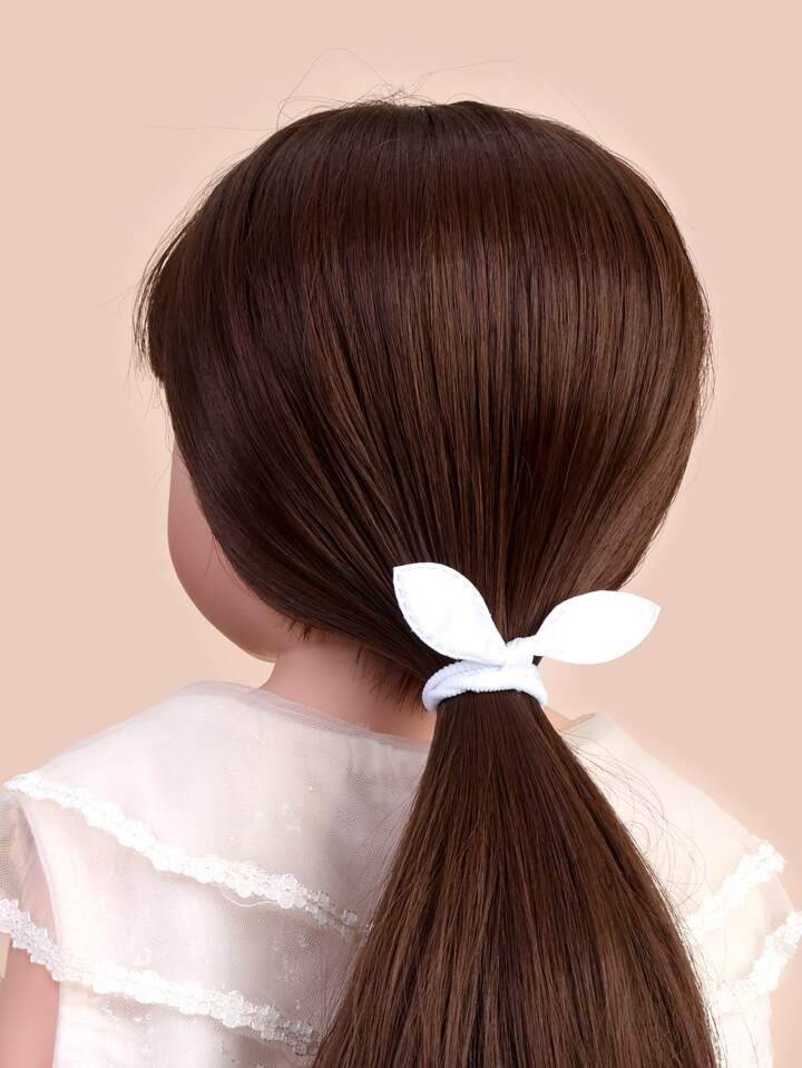4PCs White Bow Knot Hair Tie