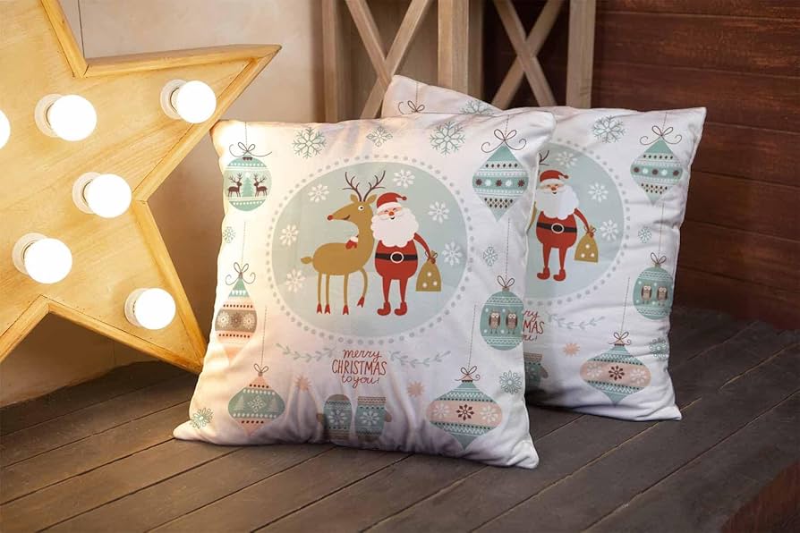 1Pcs Christmas Themed Velvet Cushion Cover Decorative Sofa Home Cars Throw Decor Pillowcover