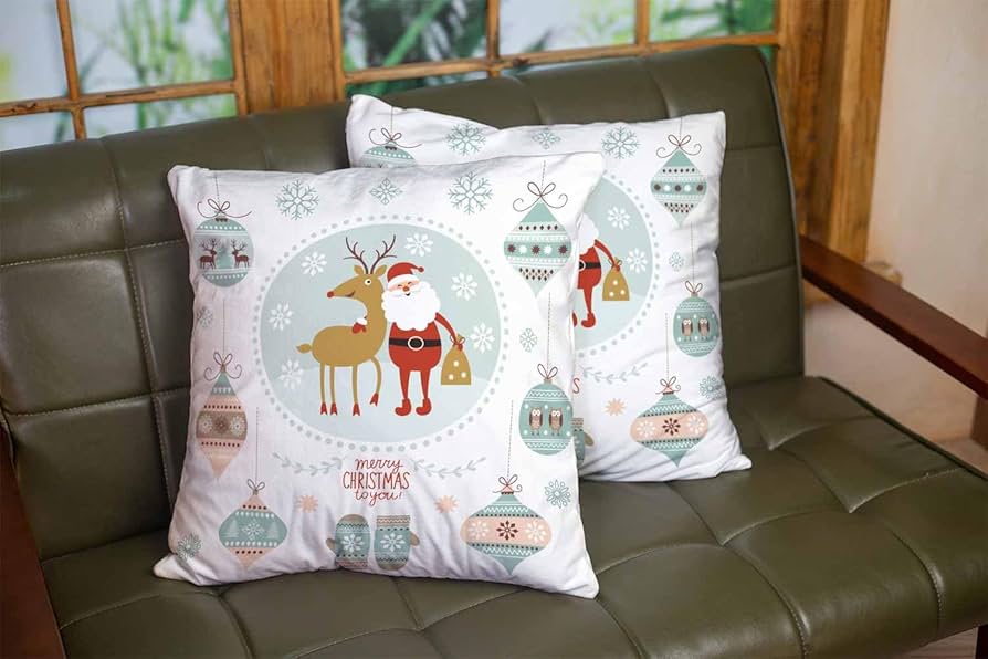 1Pcs Christmas Themed Velvet Cushion Cover Decorative Sofa Home Cars Throw Decor Pillowcover