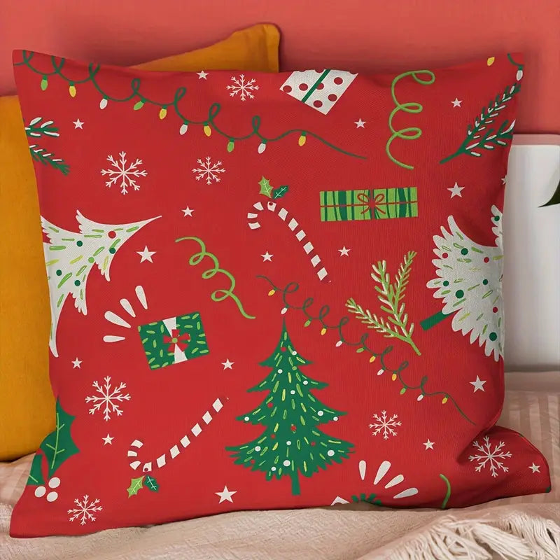 1Pcs Christmas Themed Velvet Cushion Cover Decorative Sofa Home Cars Throw Decor Pillowcover