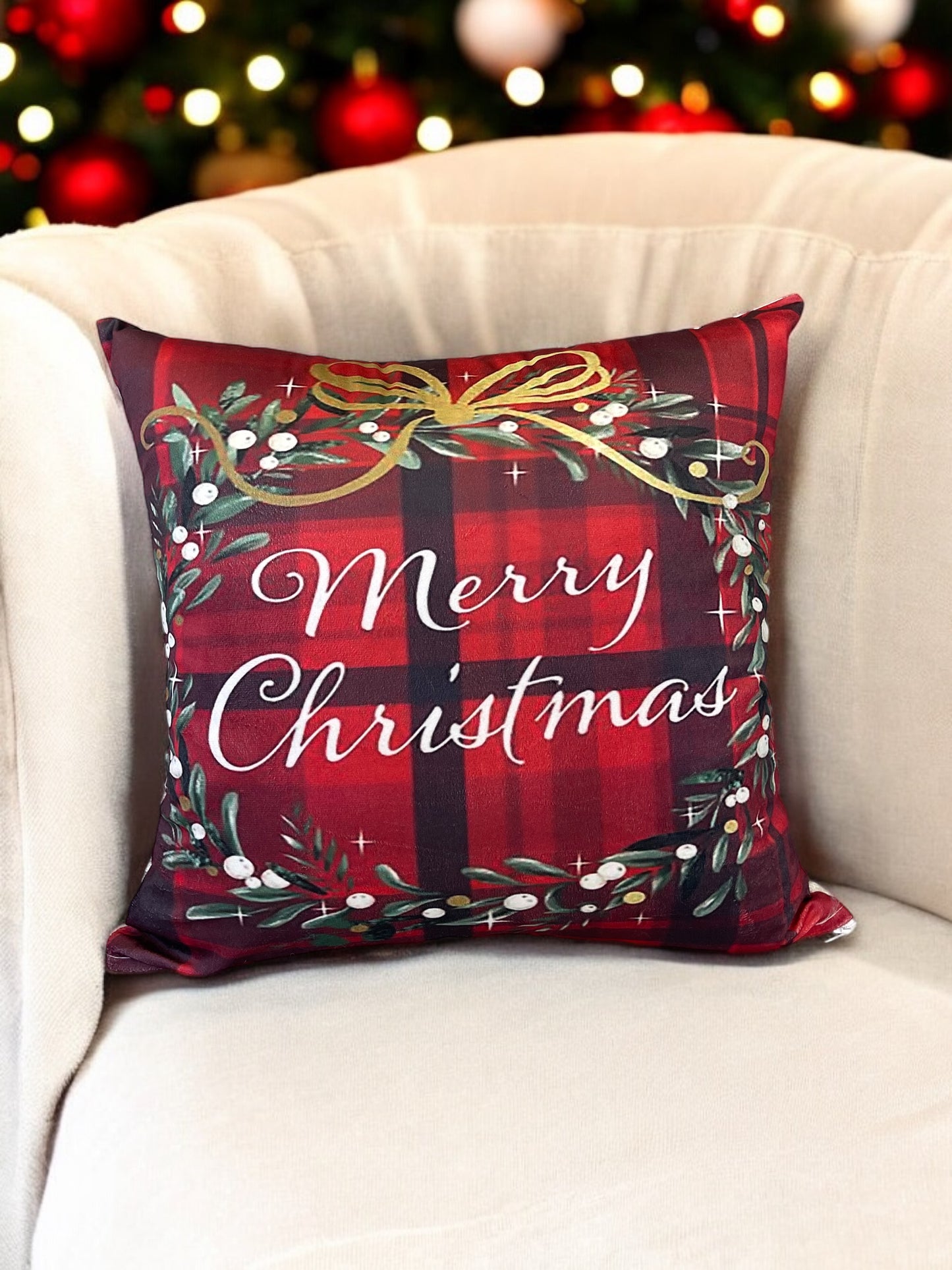 1Pcs Christmas Themed Velvet Cushion Cover Decorative Sofa Home Cars Throw Decor Pillowcover