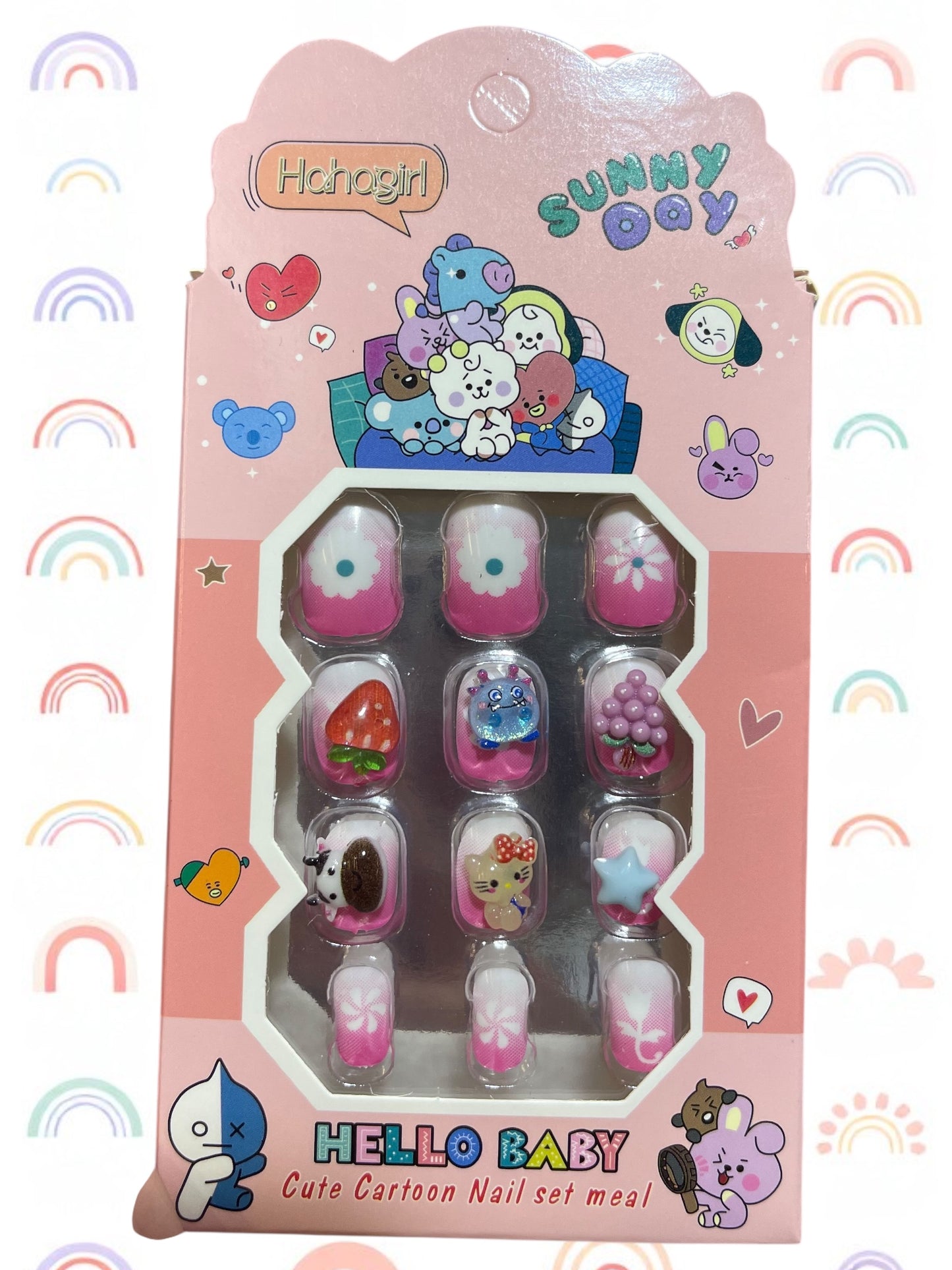 Sanrio 3D Wearable Fake Nails Kawaii Fashion Removable Fake Nail Cute Cartoon Nail Patch Handmade Exquisite Accessories For Kids