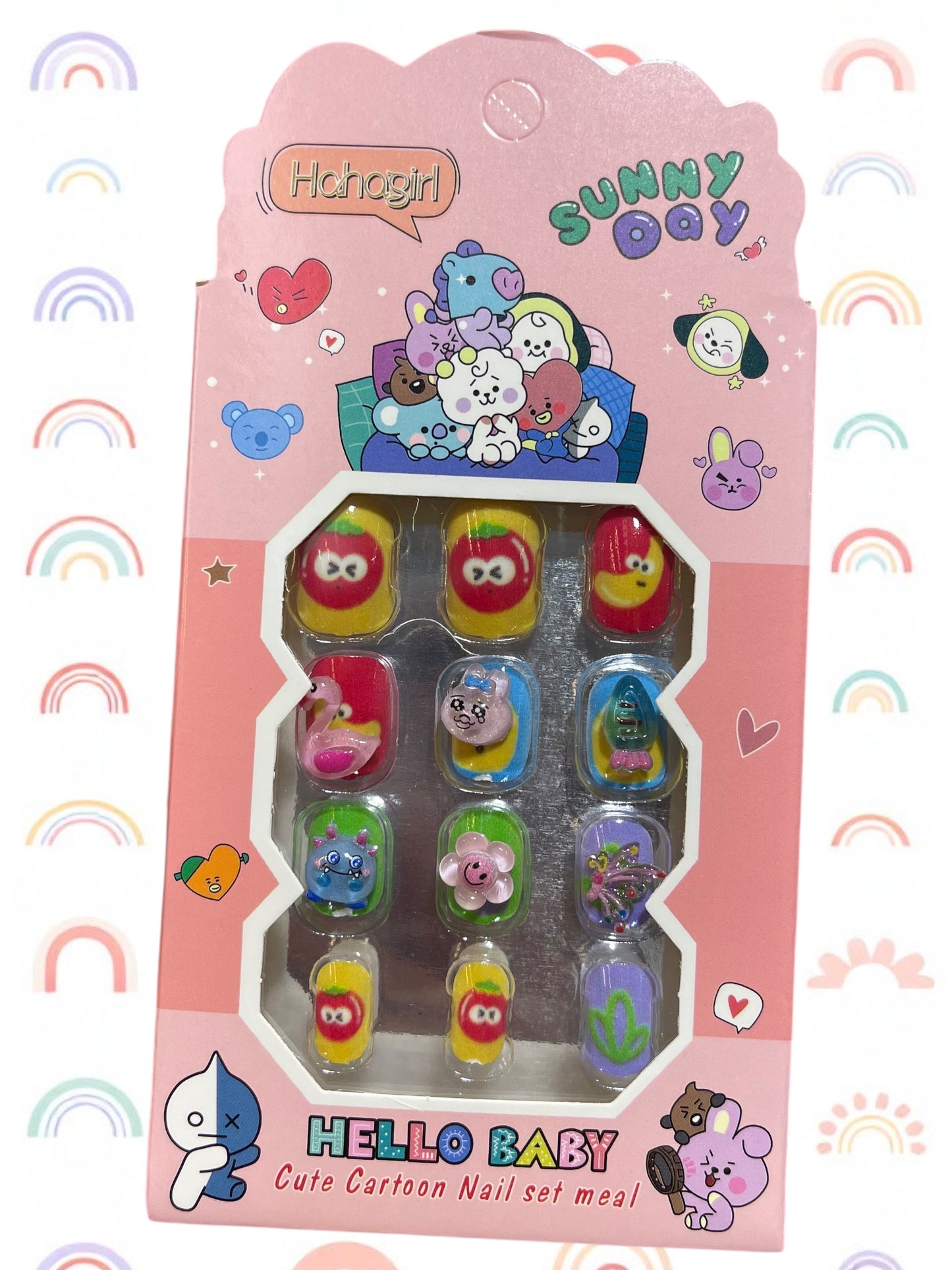 Sanrio 3D Wearable Fake Nails Kawaii Fashion Removable Fake Nail Cute Cartoon Nail Patch Handmade Exquisite Accessories For Kids