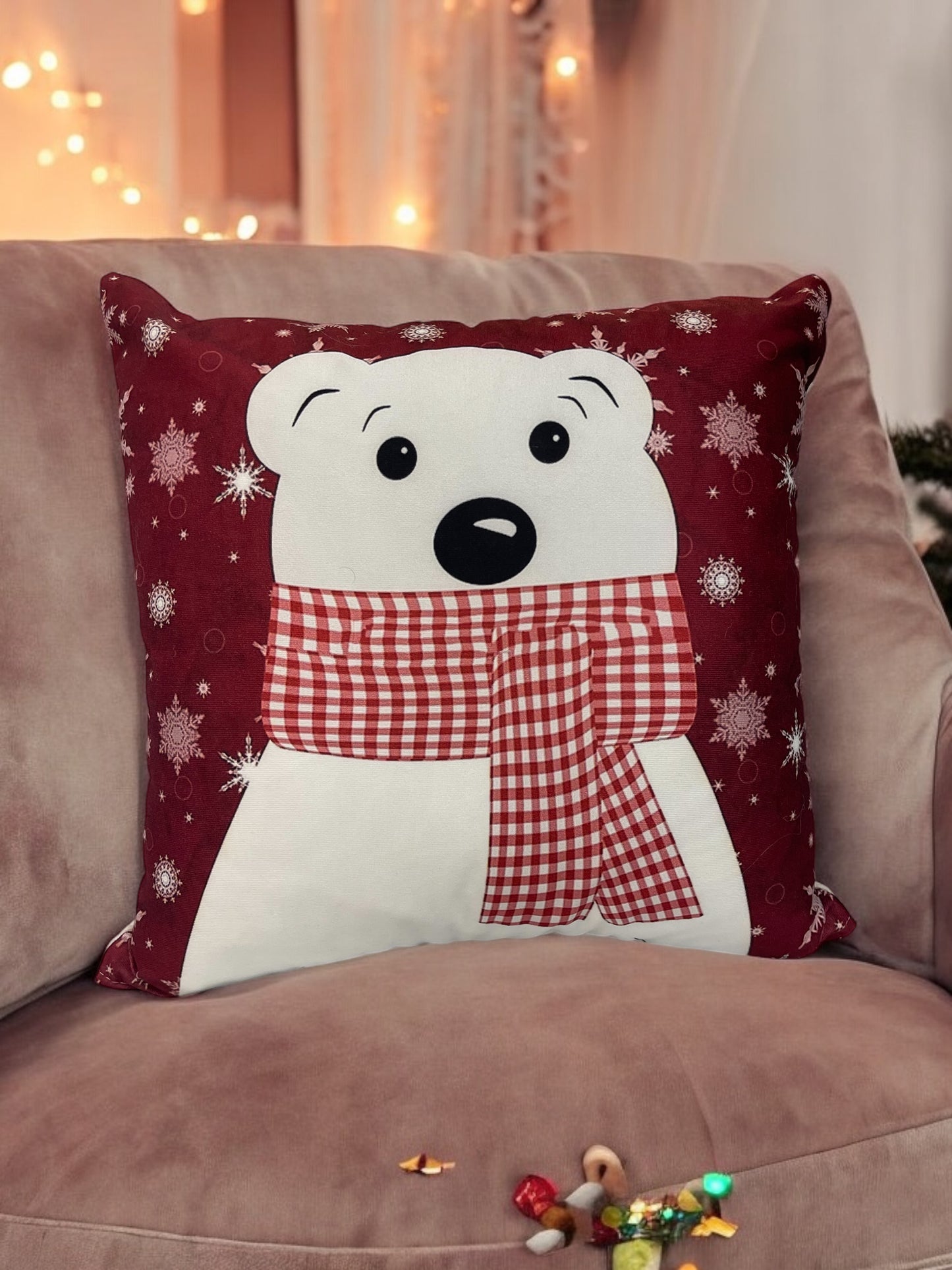 1Pcs Christmas Themed Velvet Cushion Cover Decorative Sofa Home Cars Throw Decor Pillowcover