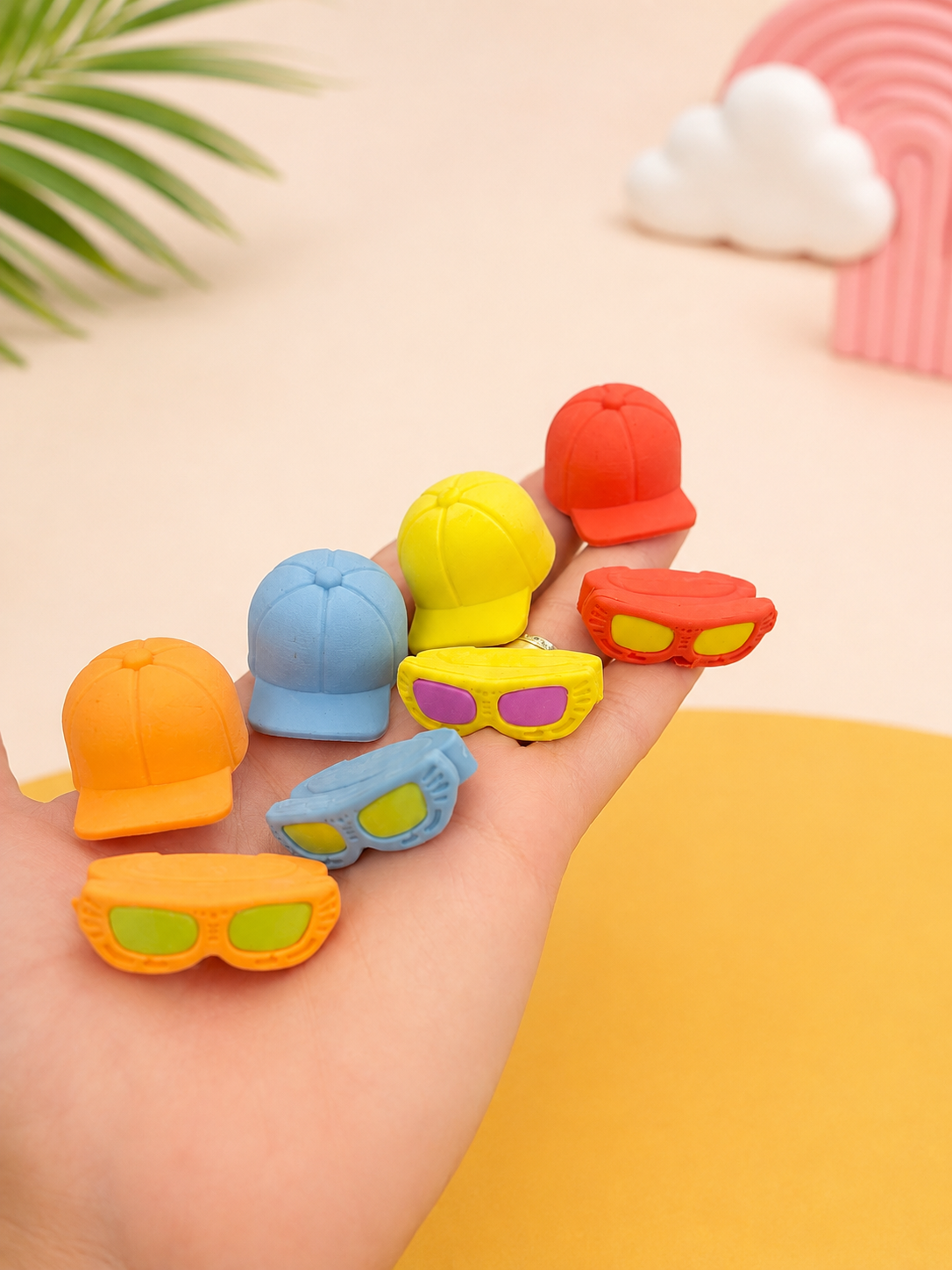 Cute Cap & Sunglasses Eraser Set ā Fun Novelty School Erasers