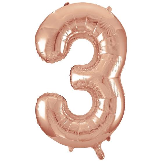 Rose Gold Numbers Foil Ballon LQ