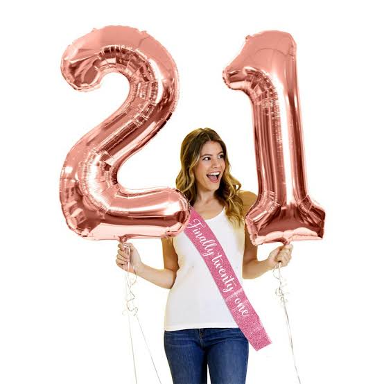 Rose Gold Numbers Foil Ballon LQ