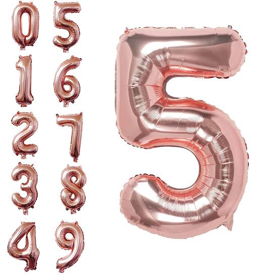 Rose Gold Numbers Foil Ballon LQ