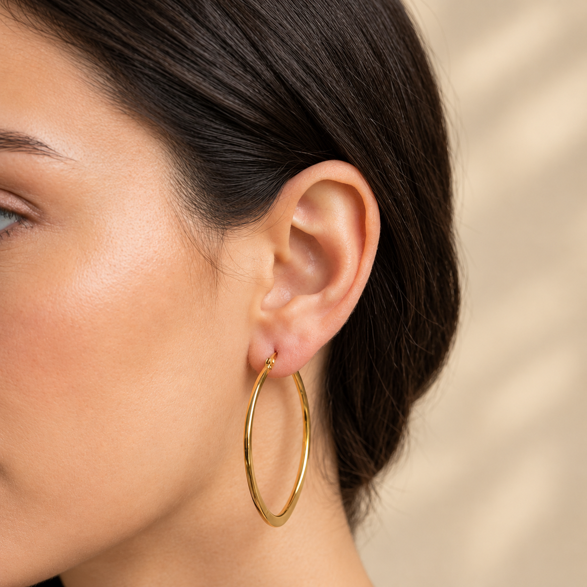 Gold Stainless Steel Statement Hoop Earrings – Multiple Styles