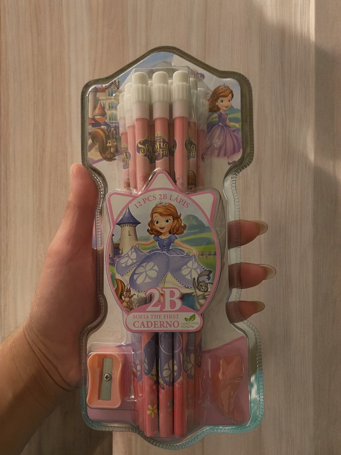 12PCs 2B Pencils With Eraser & Sharpner