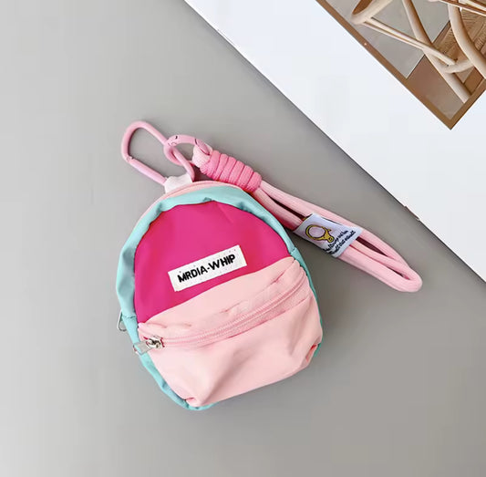 Creative Hanging Coin Purse Contrasting Color Anti-theft Earphone Storage Bag Pendant Short Wrist Strap Small Key Bag Girl